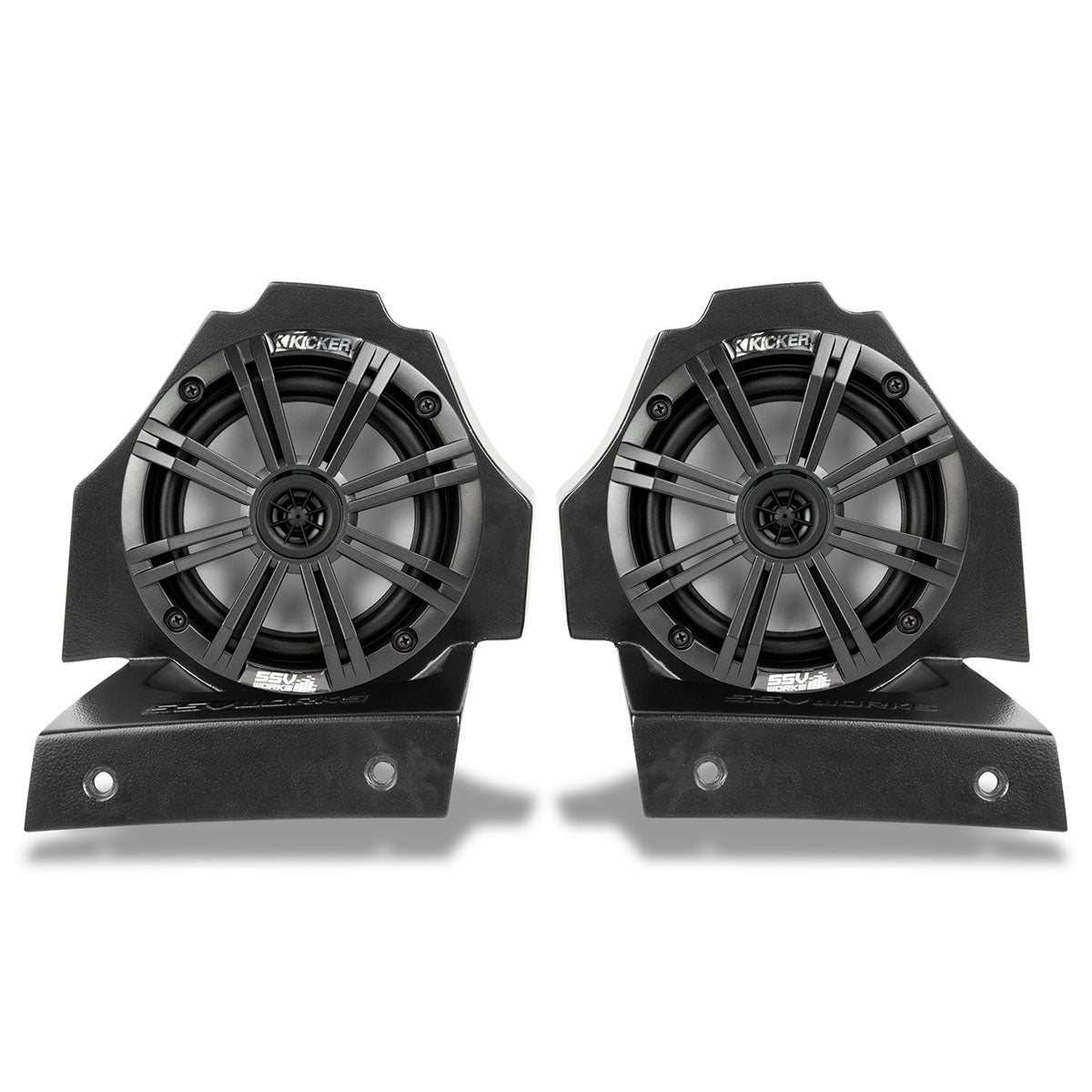 SSV Works Polaris Slingshot behind-the-head speaker pods with Kicker KM speakers