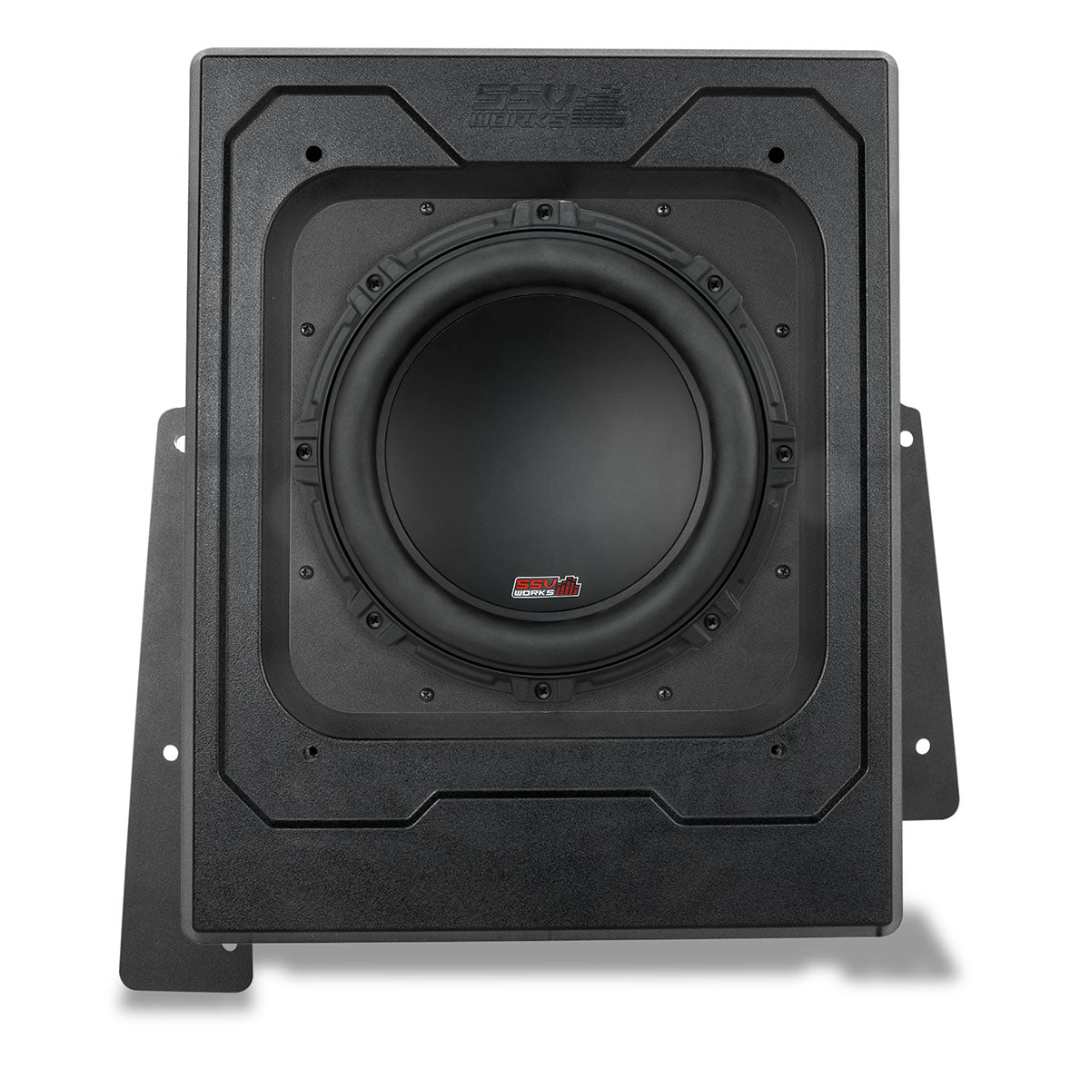 SSV Works Polaris Slingshot behind-seat enclosure with V-Spec 10-inch subwoofer