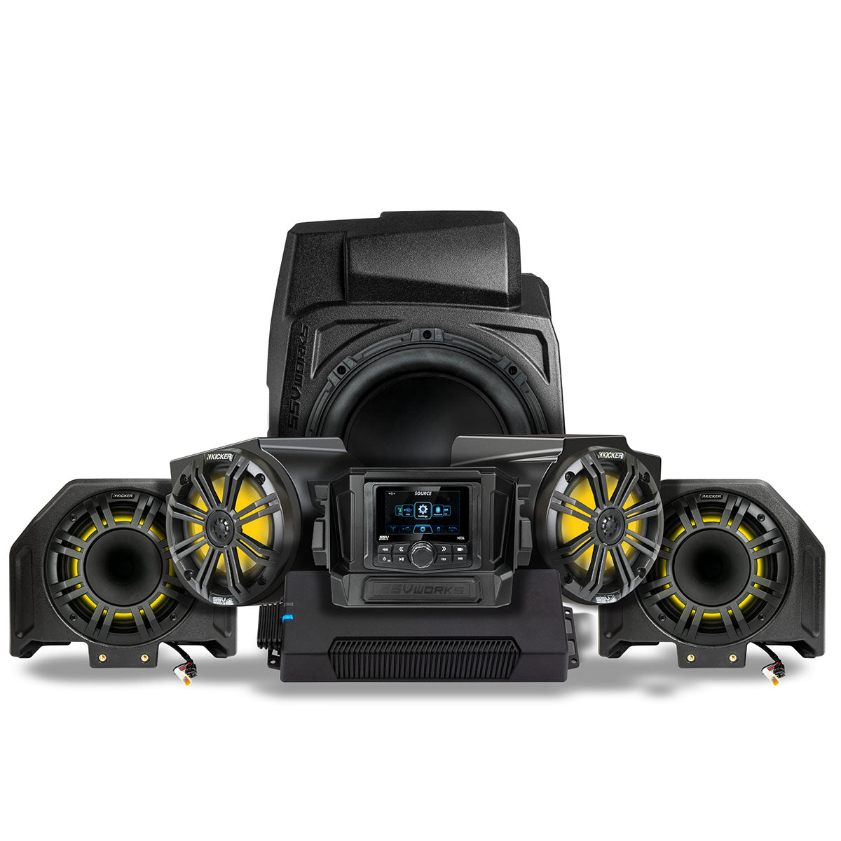 SSV Works Polaris RZR Pro Phase-6 K-Spec 1400W audio system with MRB4