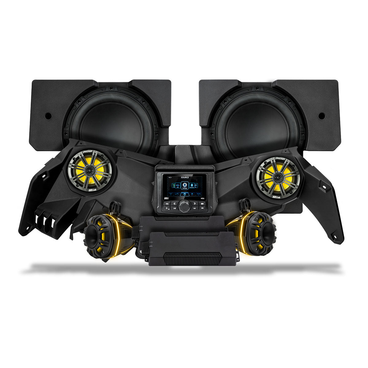 SSV Works Can-Am Maverick X3 Phase 6 K-Spec six-speaker 1650-watt system with MRB4