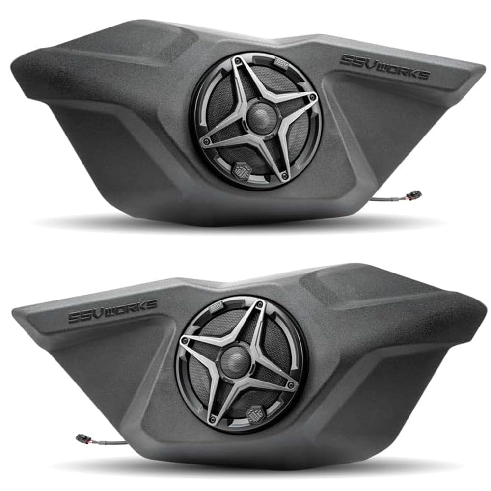 SSV Works Polaris RZR Pro front-door 6.5-inch speaker pods with A-Spec speakers