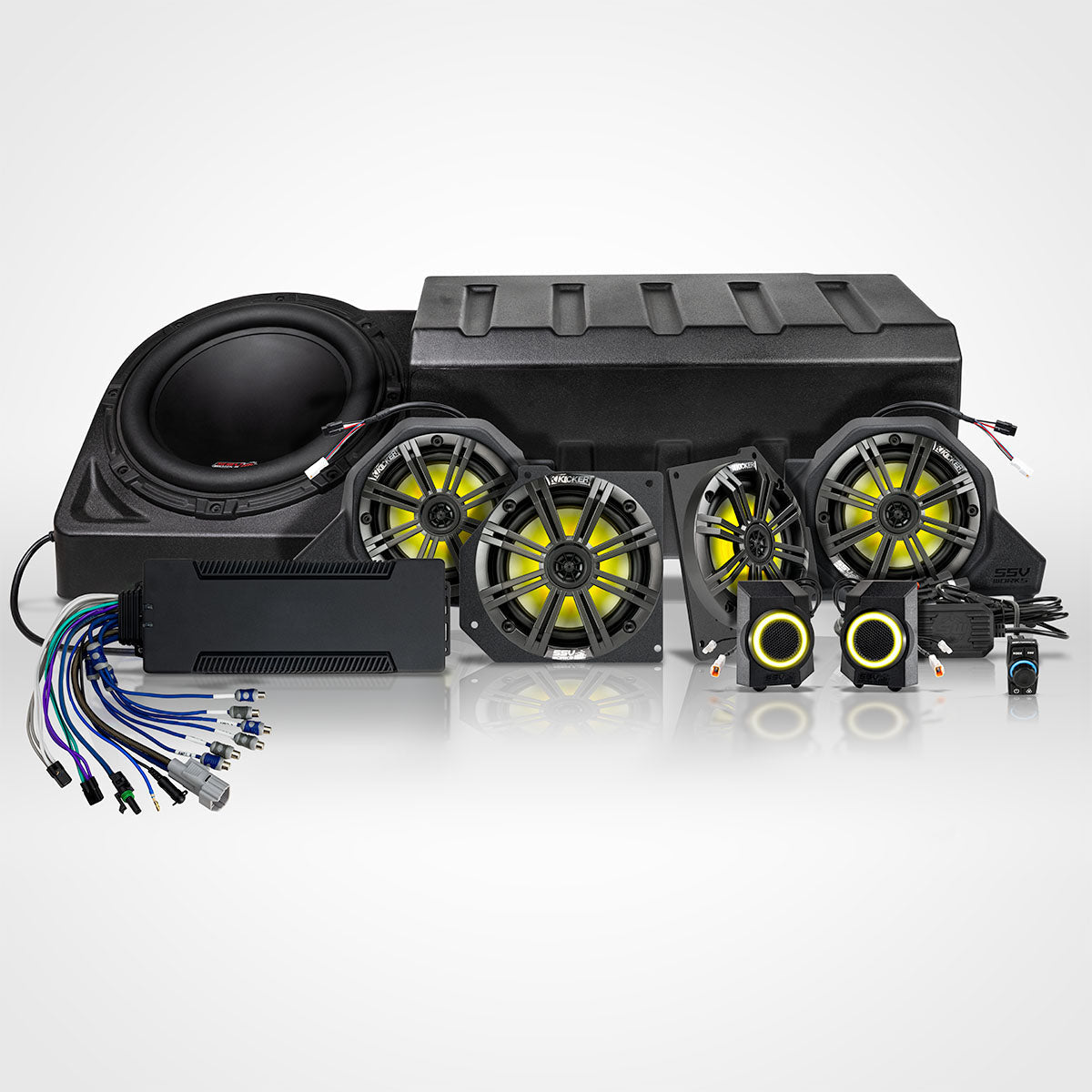 SSV Works Polaris Xpedition Phase-7 K-Spec 1800W 8-speaker Ride Command audio kit