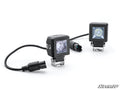 SuperATV 2-inch LED cube light pair with white spotlight and amber backlight