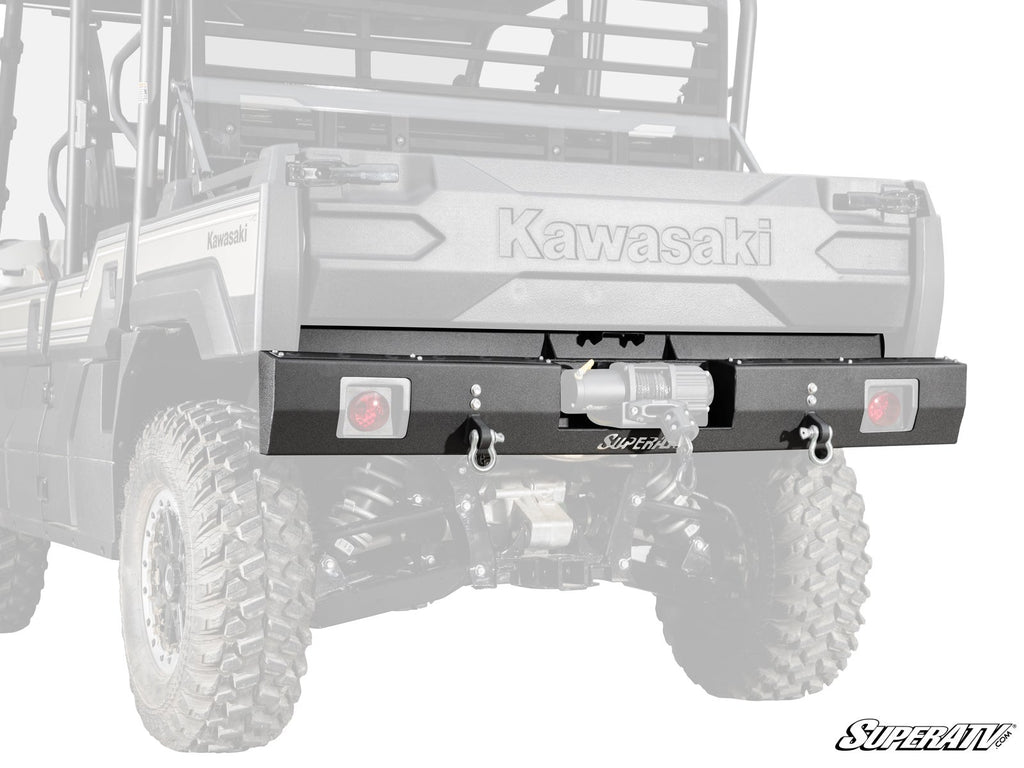 Kawasaki Mule Pro winch-ready rear bumper installed