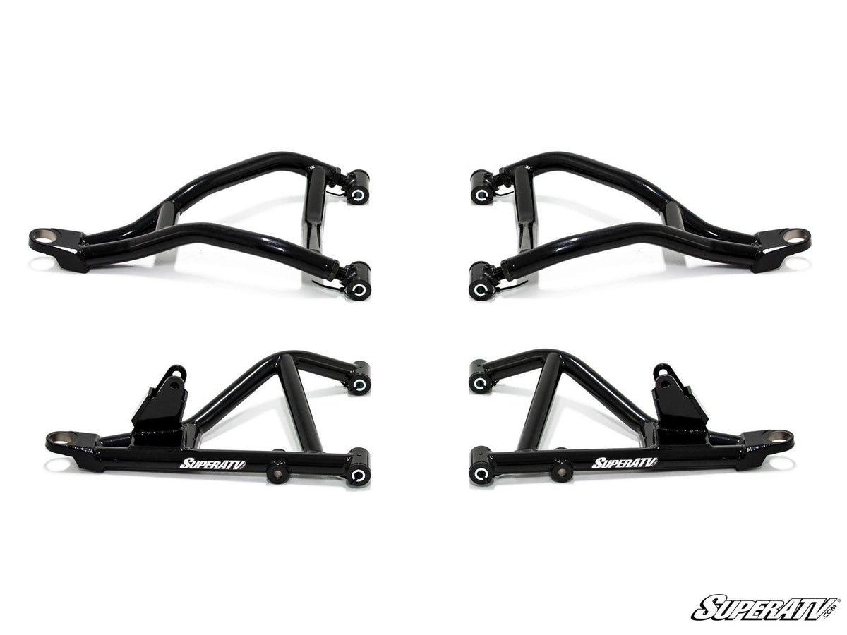 SuperATV Can-Am Maverick Sport High-Clearance 1.5-Inch Forward-Offset A-Arms — Heavy-Duty Ball Joints, Black