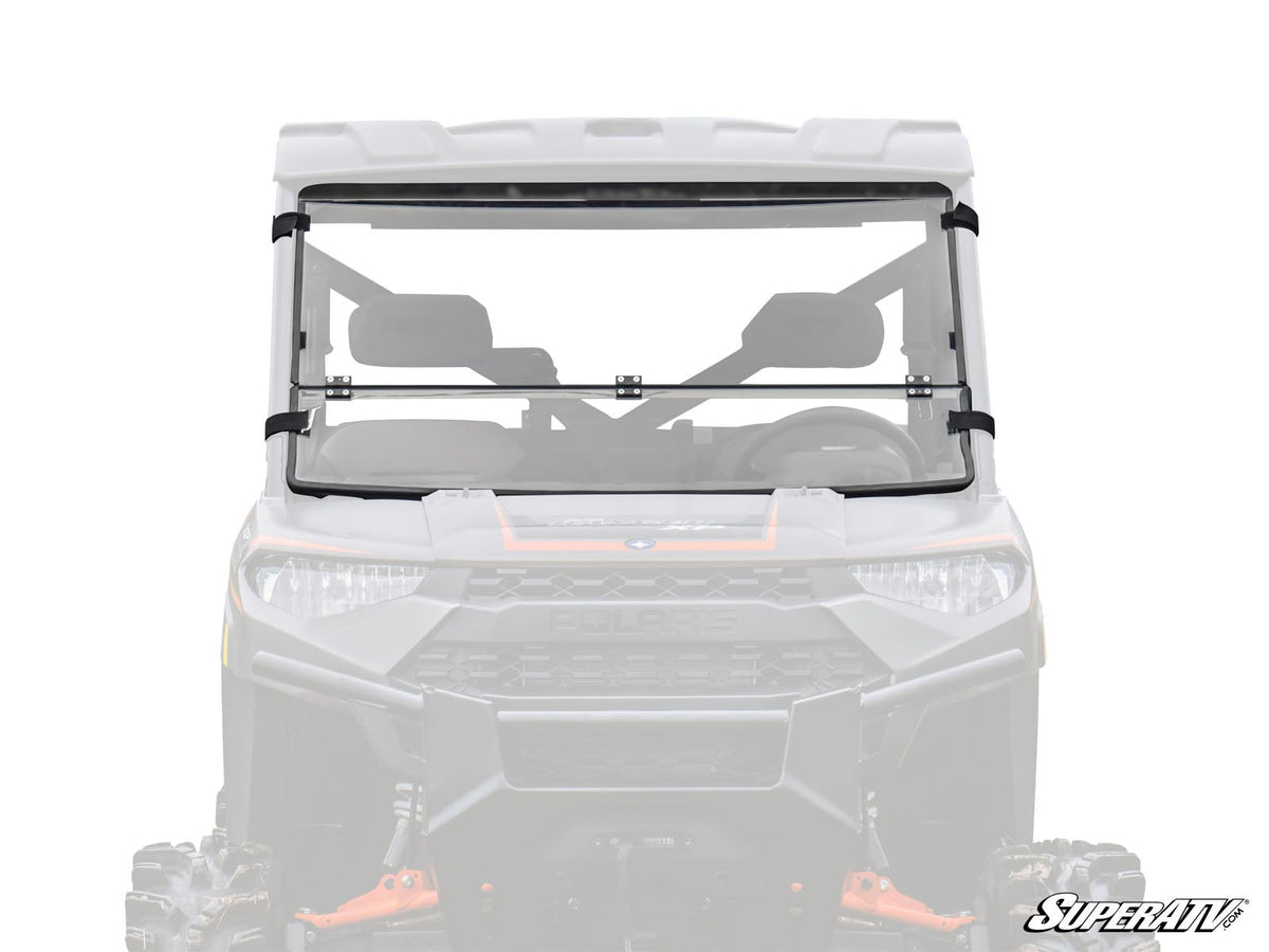 SuperATV flip-down windshield on Polaris Ranger XP 1000