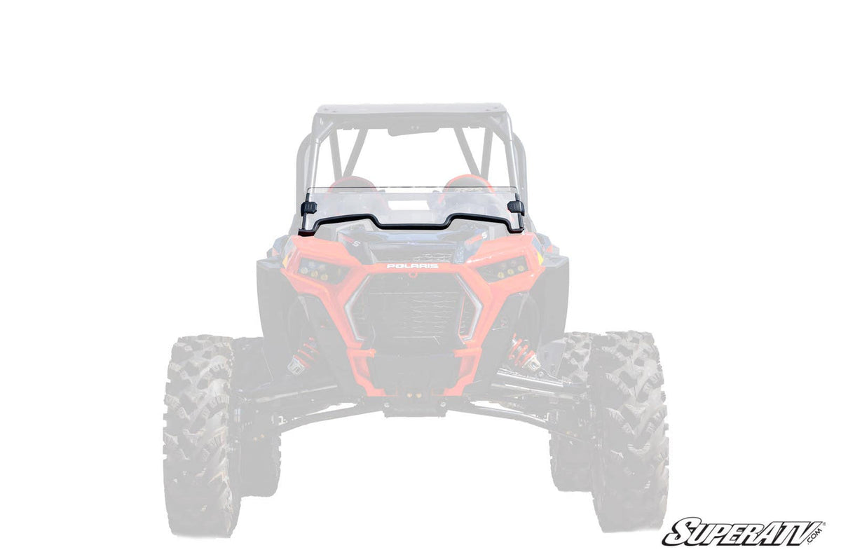 SuperATV dark-tint half windshield for 2019 and newer Polaris RZR XP 1000