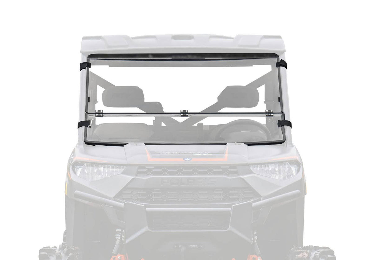 SuperATV Polaris Ranger XP 570 scratch-resistant flip-down windshield