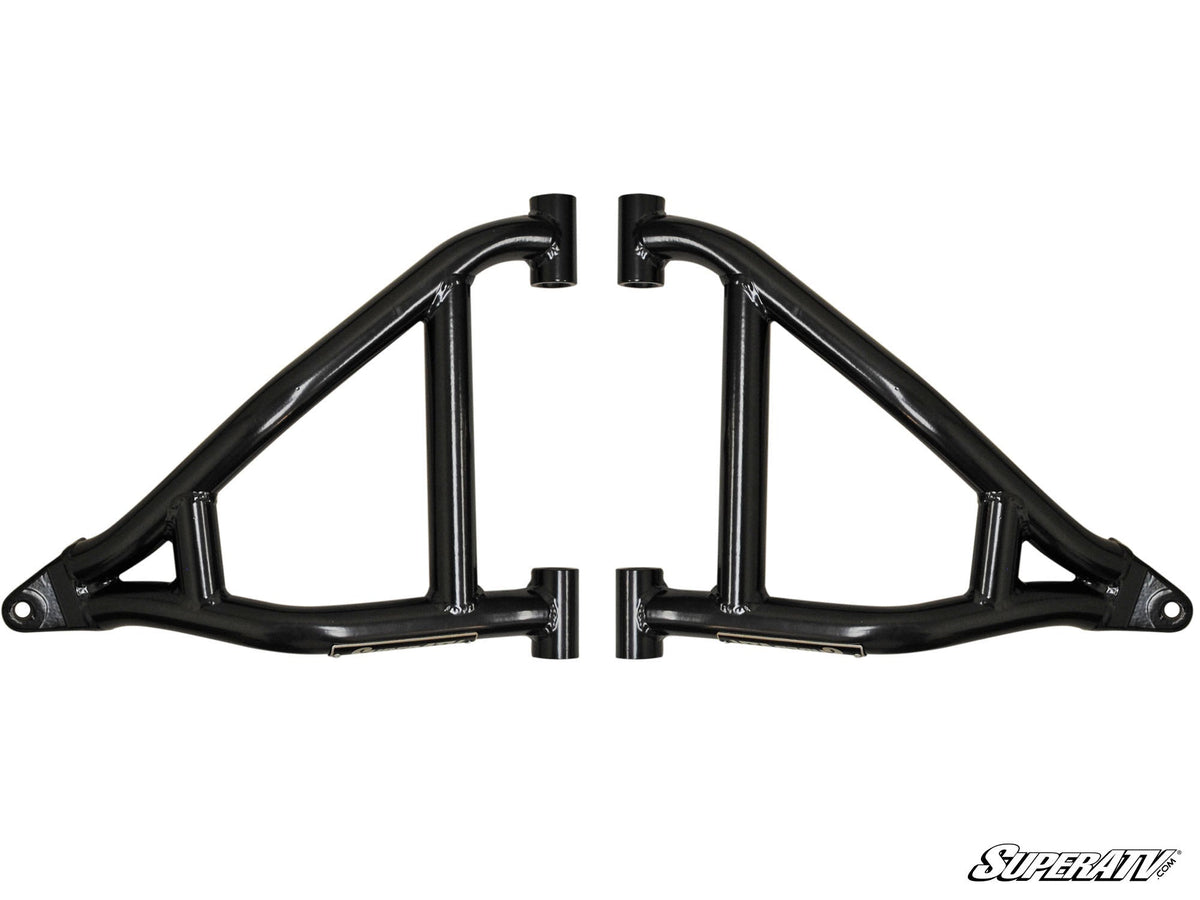 SuperATV Polaris Ranger Midsize 500 High-Clearance 2-Inch Forward-Offset A-Arms — Reuses Existing Ball Joints, Black