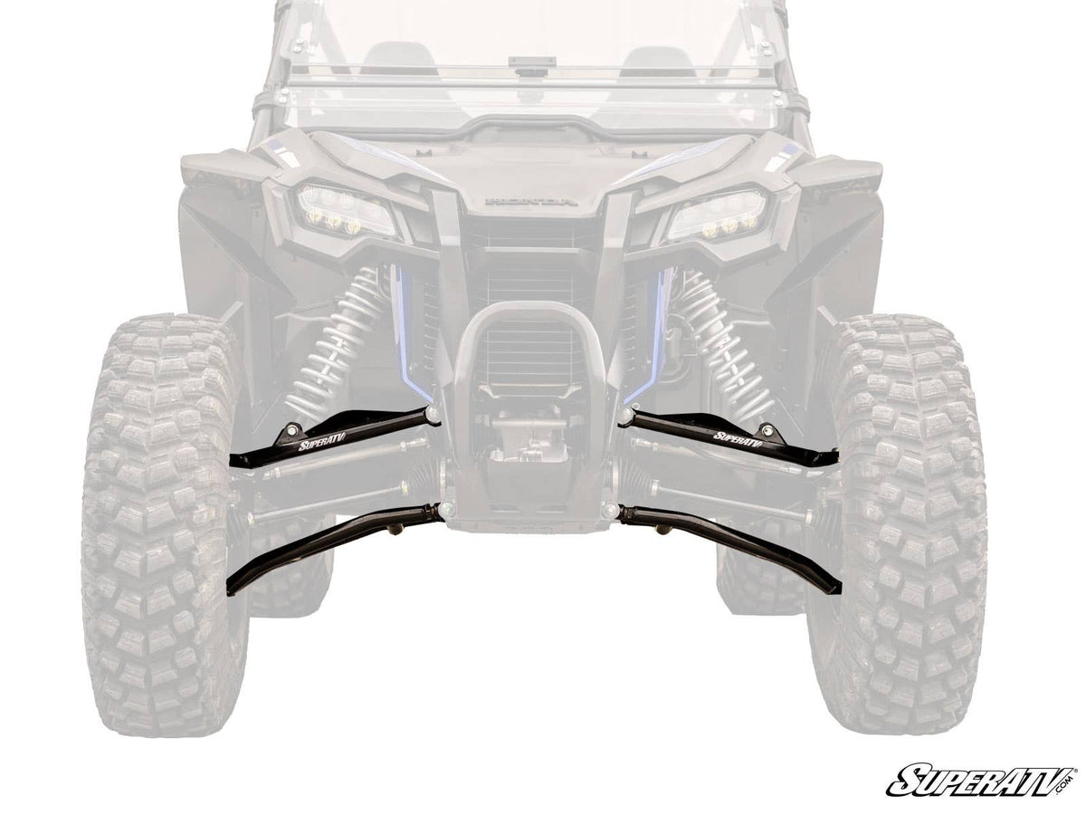 SuperATV Honda Talon 1000X High-Clearance 1.5-Inch Forward-Offset A-Arms — Super Duty 300M Ball Joints, Black