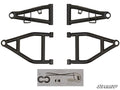 SuperATV Kawasaki Teryx High-Clearance 1.5-Inch Forward-Offset A-Arms — Heavy-Duty 4340 Ball Joints, Black