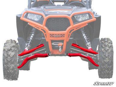 SuperATV Polaris RZR XP 1000 High-Clearance A-Arms — Lower, Heavy-Duty 4340 Ball Joints, Red