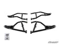 SuperATV Polaris RZR XP S 1.5-Inch Forward-Offset A-Arms — Standard Ball Joints, Black