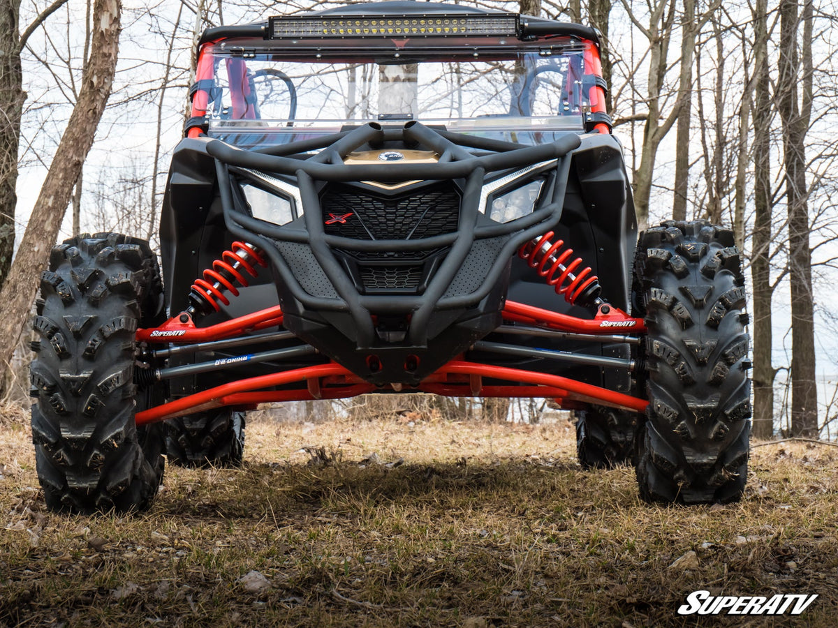 SuperATV Can-Am Maverick X3 High-Clearance Front A-Arms — Reuses Existing Ball Joints, Black