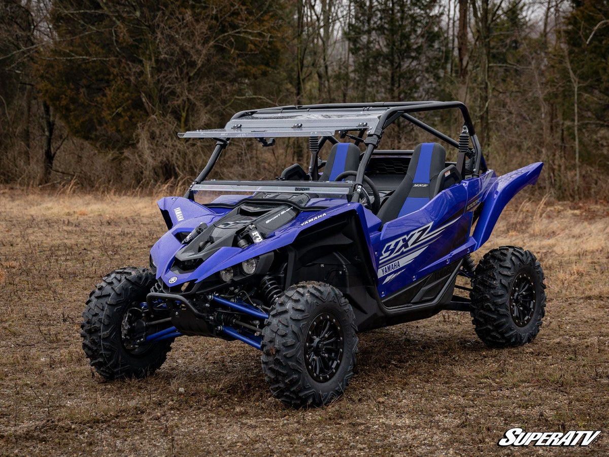 SuperATV scratch-resistant flip windshield for Yamaha YXZ