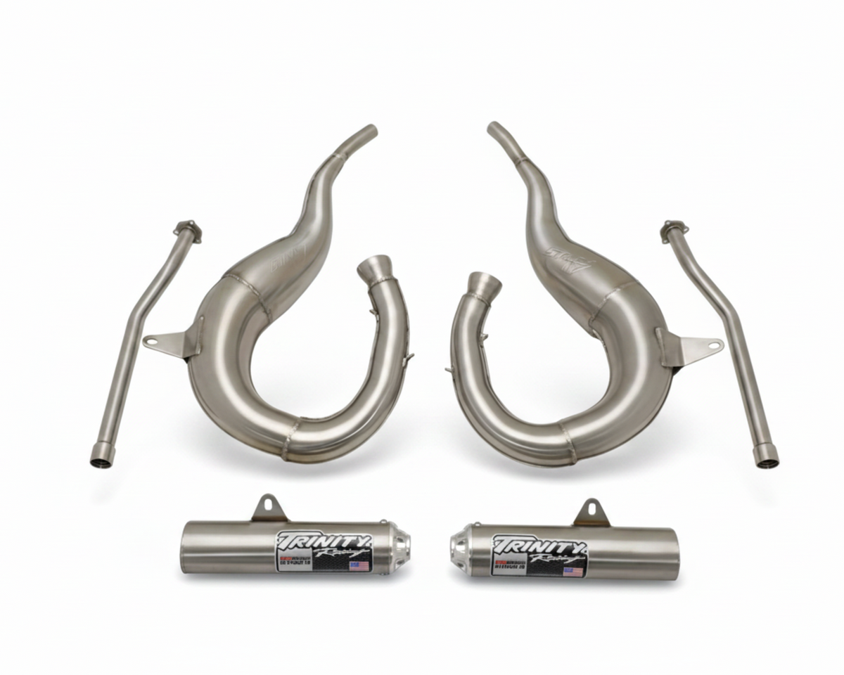 Polished Trinity Racing Stage IV Yamaha Banshee exhaust