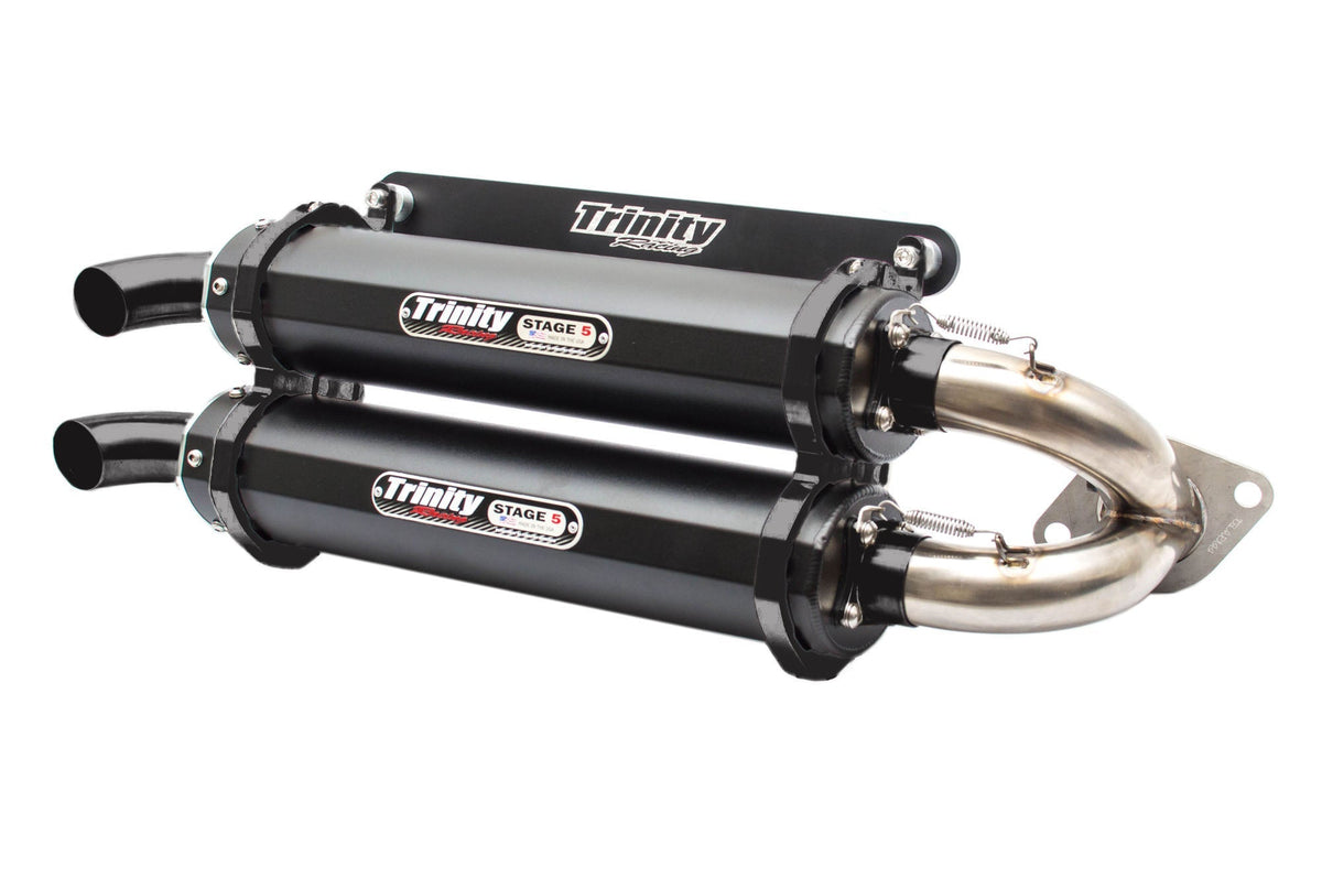 Trinity Racing Cerakote dual slip-on exhaust for 2015 to 2023 Polaris RZR XP 1000, SKU TR-4118S-C2