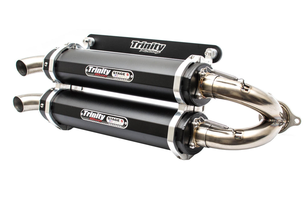 Trinity Racing black slip-on exhaust for Polaris RZR Pro XP, Turbo R and Pro S TR-4173S-BK