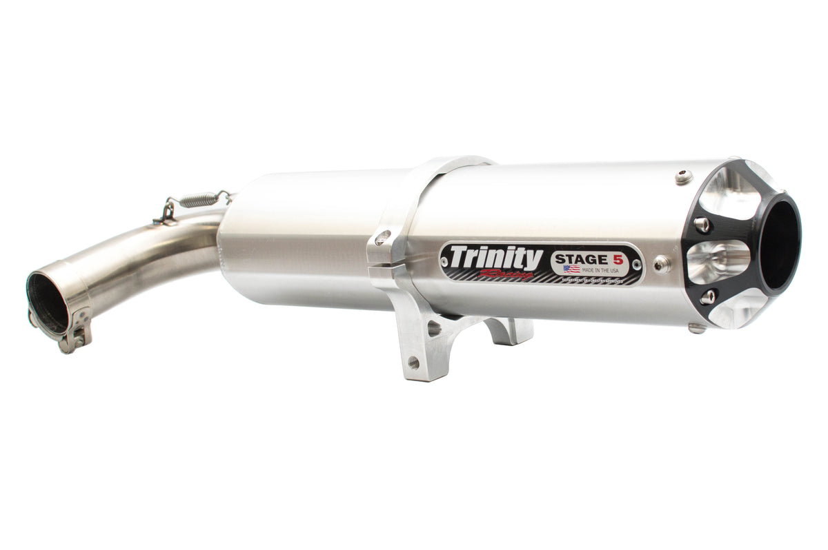 Trinity Racing Yamaha YXZ1000R Stage 5 brushed slip-on exhaust