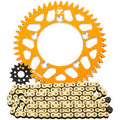 Tusk Chain and Sprocket Kit - Aluminum Rear / 420 Gold Plated Race Chain - Black Rear Sprocket - Rear