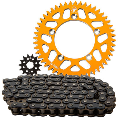 Tusk Chain and Sprocket Kit - Aluminum Rear / 420 Off-Road Chain - Blue Rear Sprocket - Rear