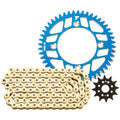 Tusk Chain and Sprocket Kit - Aluminum Rear / Gold X-Ring Chain - Black Rear Sprocket