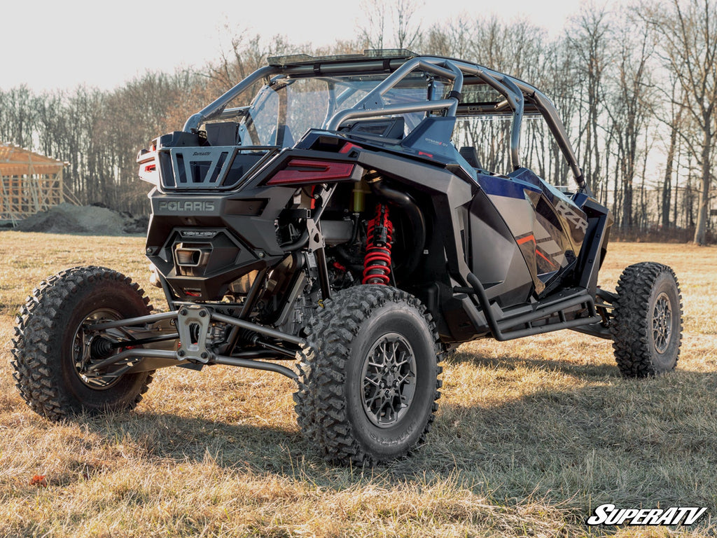 SuperATV Polaris RZR Turbo R 4 Rock Slider Nerf Bars - side view