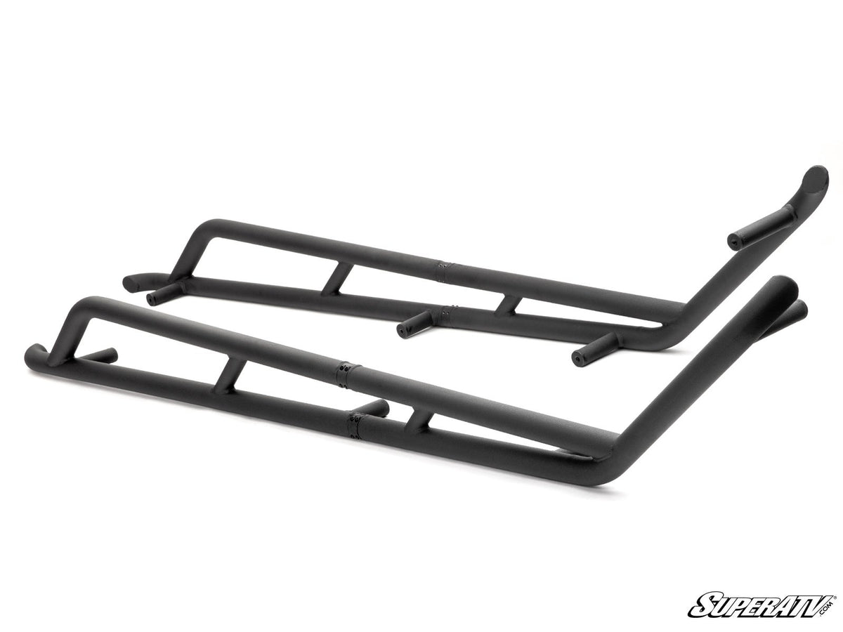 SuperATV Polaris RZR Turbo R 4 Rock Slider Nerf Bars - installed