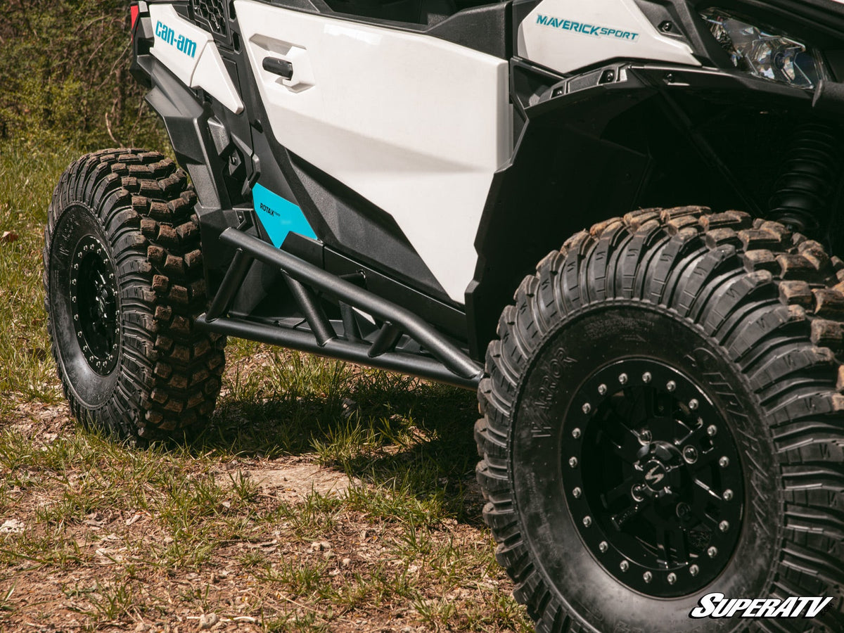 SuperATV Can-Am Maverick Trail Nerf Bars - installed