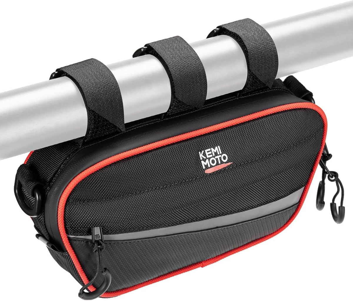 UTV Roll Cage Storage Bag for UTV, ATV, Golf Cart, Bike, 11" x 5", Black & Red