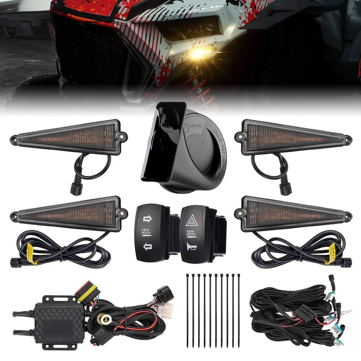 UTV Turn Signal Kit with 110D Horn for Polaris|Can-Am|Teryx-HX