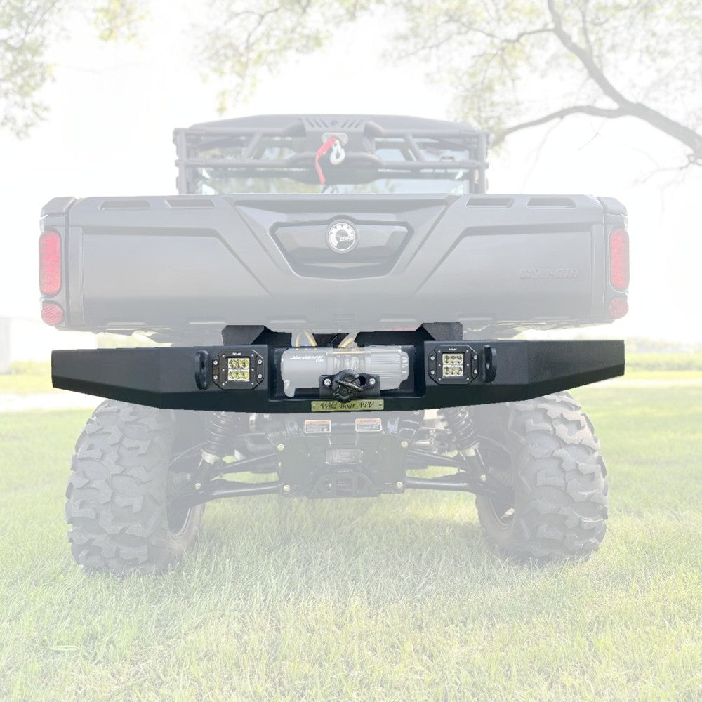 Wild Boar Can-Am Defender Rear Bumper w/ Lights and Winch Mount