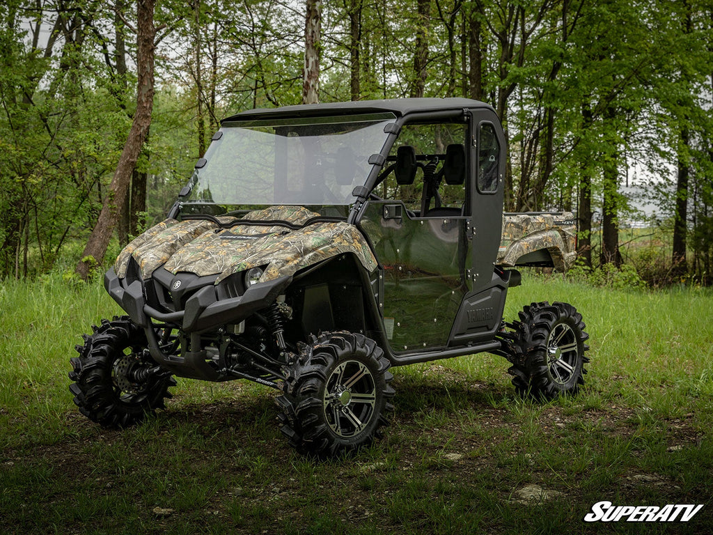 Yamaha Viking full cab enclosure doors outdoor installed view